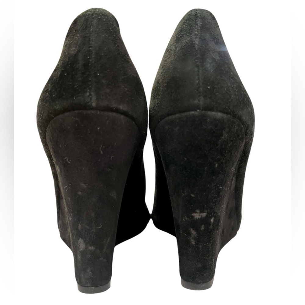 Jessica Simpson Suede Pointed Toe Ankle Wedge Heel Bootie Black - Picture 4 of 4